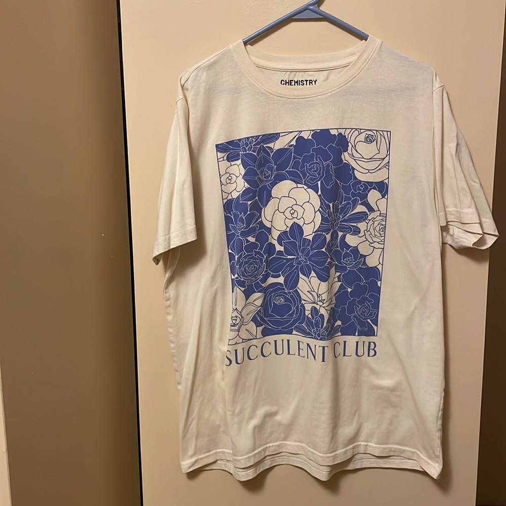 Seventies Inspired oversized tee- succulent club